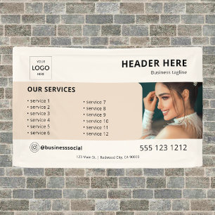 Business Logo Minimalist Beige Banner