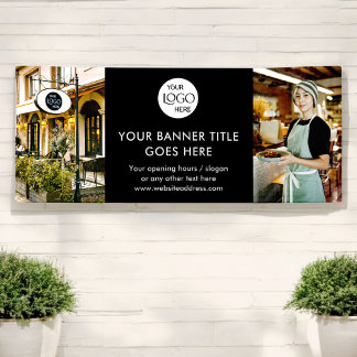 Business Logo Minimalist Black Professional Photo Banner