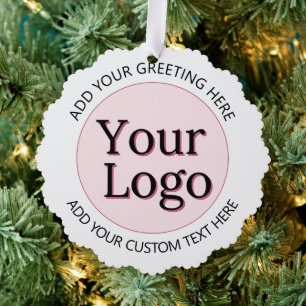 Business Logo   Minimalist Clean Simple Christmas Tree Decoration Card