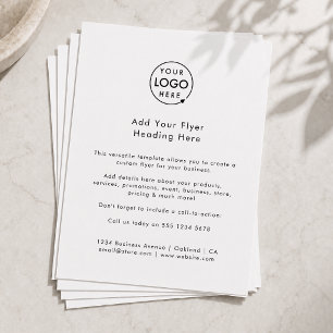 Business Logo   Minimalist Clean Simple White Flyer