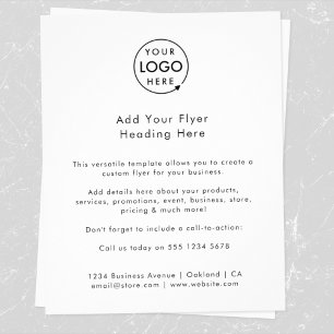 Business Logo   Minimalist Clean Simple White Flyer