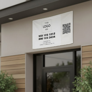 Business Logo Minimalist Modern QR Code Banner