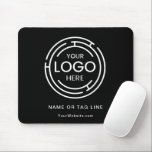 Business Logo Minimalist Mouse Pad<br><div class="desc">Personalise this mouse pad with your company's logo, your slogan or tag line and your website address (can be left blank if you don't want any printing.) CHANGE the black colour to anything with our Edit tools. Use the message button if you need help with this design. MORE items in...</div>