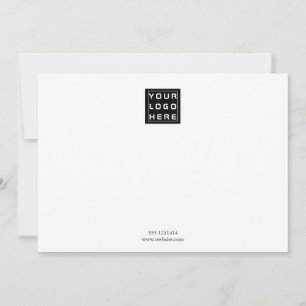 Business Logo   Minimalist Professional White Note Card