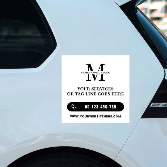 Business Logo Minimalist Promotional Car Bumper (Minimalist black and white business logo car bumper sticker)