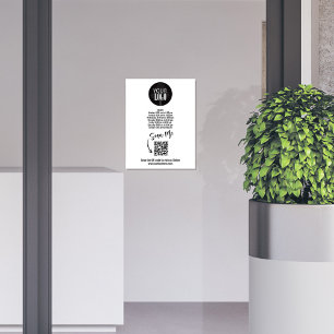 Business Logo Minimalist QR Code Sign