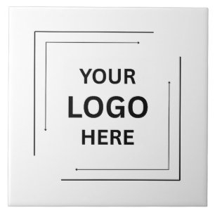 Business Logo   Minimalist Simple Plain White  Ceramic Tile