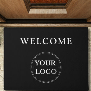 Business Logo Modern Black Promotional  Doormat