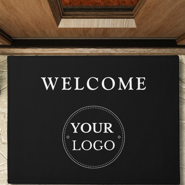 Business Logo Modern Black Promotional  Doormat (Creator Uploaded)