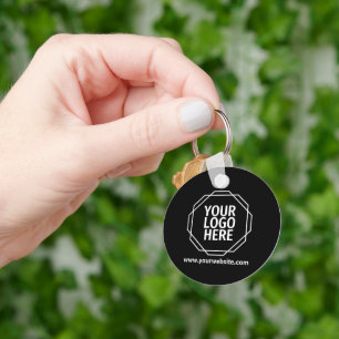 Business Logo Modern Black Stylish Professional  Key Ring