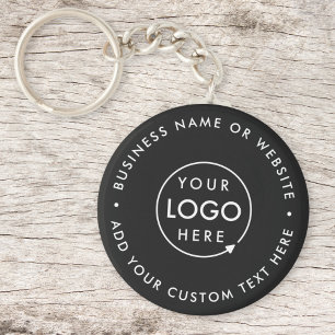 Business Logo   Modern Black Stylish Professional Key Ring