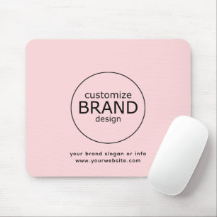 Business Logo Modern Blush Pink Minimalist Mouse Pad