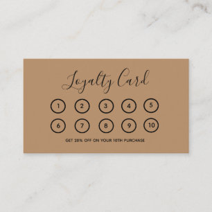 Business Logo Modern Brown Professional Company Loyalty Card