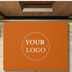 Business Logo Modern Burnt Orange Promotional  Doormat