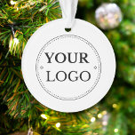 Business Logo Modern Christmas Ornament<br><div class="desc">Add your corporate logo to this simple round Christmas ornament in a modern minimalist style. Perfect holiday promotional favour.  Easy to customise. Get yours today!</div>