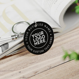 Business Logo Modern Clean Simple Black Key Ring