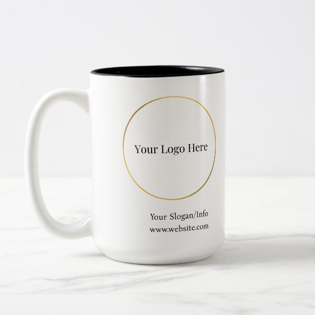 Business Logo | Modern Company Template Two-Tone Coffee Mug (Left)
