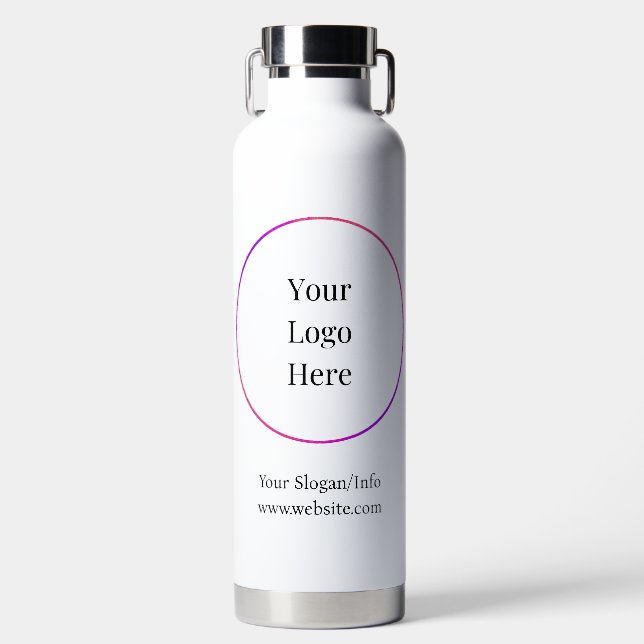 Business Logo | Modern Company Template Water Bottle (Front)