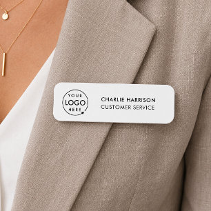 Business Logo Modern Custom Employee Staff Name Tag