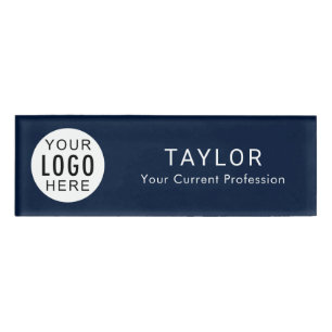 Business Logo Modern Custom Event Employees Name Tag