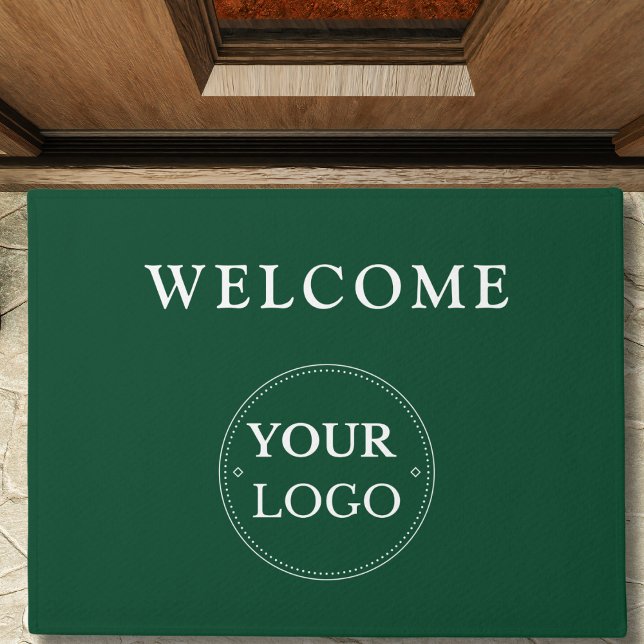 Business Logo Modern Green Promotional  Doormat (Creator Uploaded)