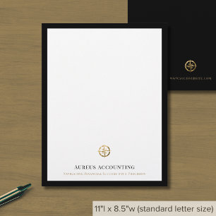 Business Logo Modern Luxury Black Border Custom Letterhead