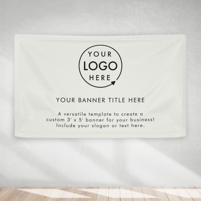 Business Logo | Modern Minimal Grey 5' Banner (Creator Uploaded)