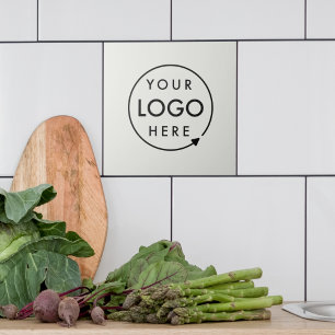 Business Logo   Modern Minimal Professional Grey Ceramic Tile