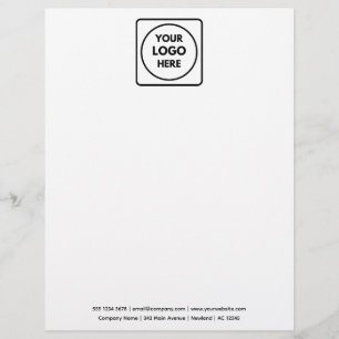 Business Logo Modern Minimalist Black Design Custom Letterhead