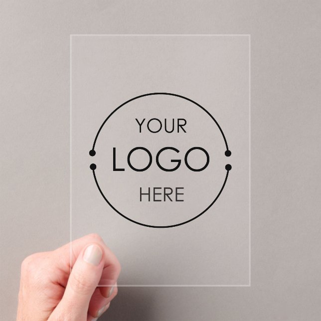 Business Logo Modern Minimalist Branded Corporate Acrylic Invitations (Insitu (Handheld))