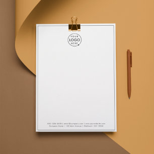 Business Logo Modern Minimalist Simple Border Custom Letterhead