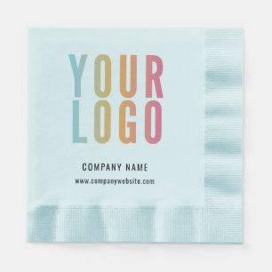 Business Logo Modern Promotional Blue Napkin