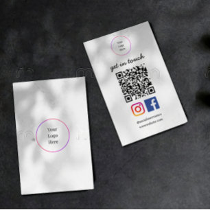 Business Logo   Modern QR Code Social Template Card