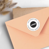 Business Logo Modern Round Return Address Slogan