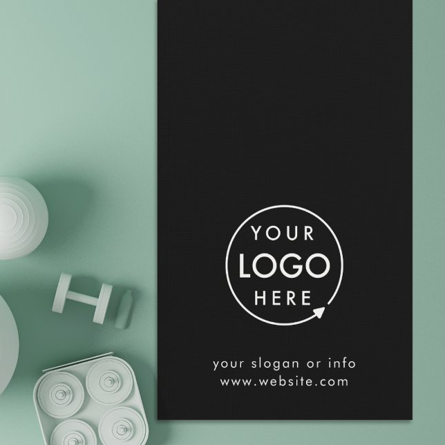 Business Logo Modern Stylish Trendy Black Yoga Mat (Creator Uploaded)