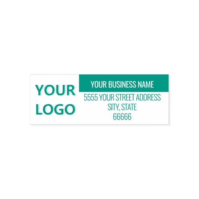 Business Logo Name Address Colour Stamp Template (Design)