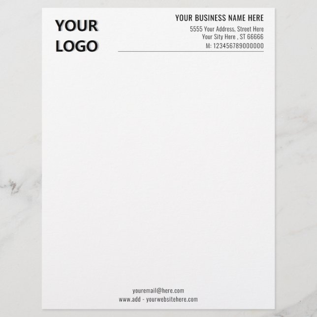 Business Logo Name Address Professional Letterhead (Front)