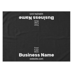 Business Logo Name and Website Branded Black Tablecloth