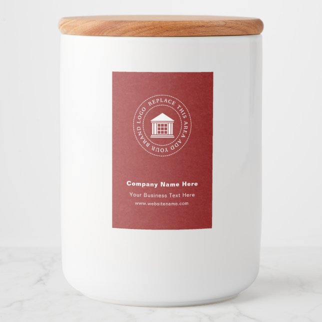 Business Logo | Name | Custom Food Container Label (Front)