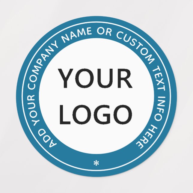Business Logo Name Custom Text Labels Your Colours (Design 1)