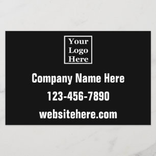 Business Logo Name Phone Website Black Template Flyer