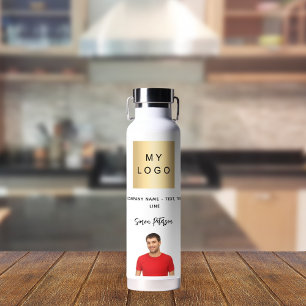 Business logo name signature photo water bottle