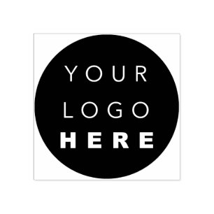 Business Logo Name Simply Branding Black White Rubber Stamp