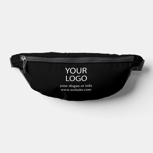 Business Logo Name Slogan Black Bum Bags (Lay Down)