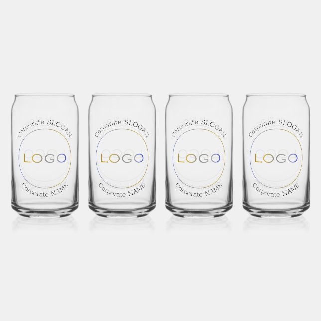 Business Logo Name Slogan Elegant Simple Chic Can Glass (Front)