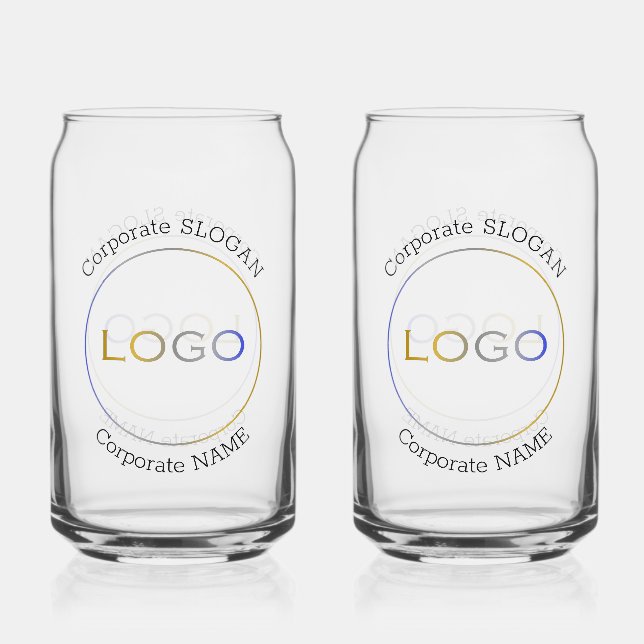 Business Logo Name Slogan Elegant Simple Couple Can Glass (Front)