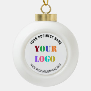 Business Logo Name Website Christmas Ornament Gift