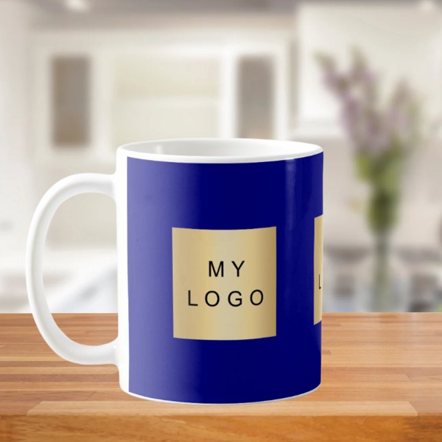 Business logo navy blue coffee mug (Creator Uploaded)
