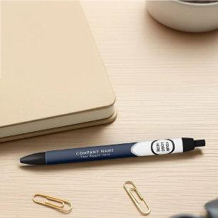 Business Logo Navy Corporate Promotional Branding Blue Ink Pen