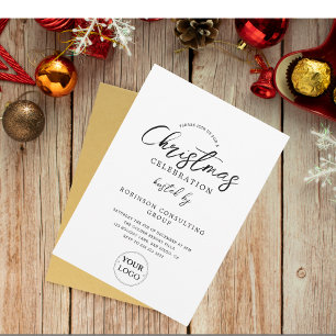 Business Logo Office Corporate Christmas Party Invitation
